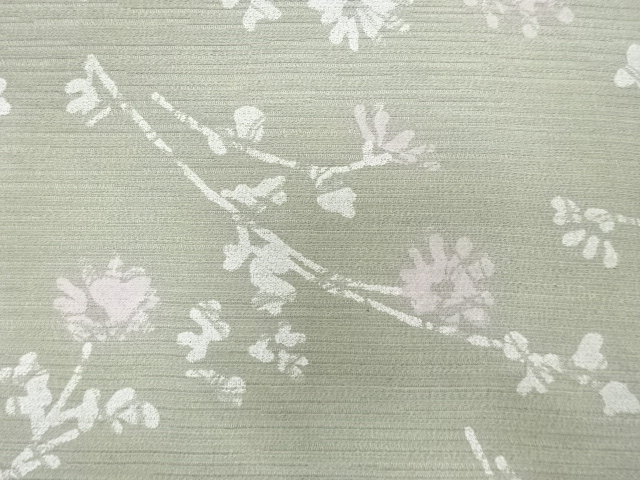  アンティーク　草花模様　着尺反物